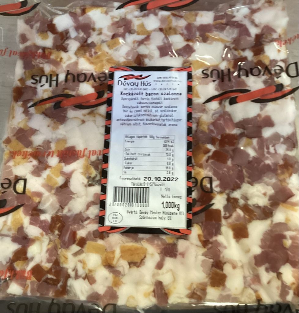 Kockázott bacon szalonna 1kg