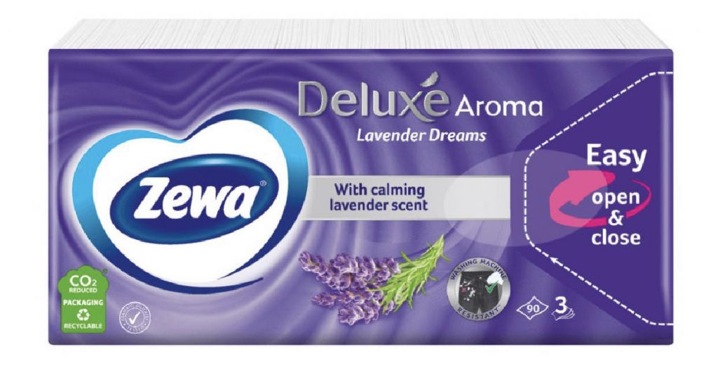 Zewa Deluxe papírzsebkendő 90db levendula